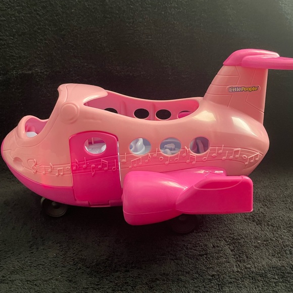 Fisher-Price Pink Toy Airplane with Music Notes - Picture 3 of 10